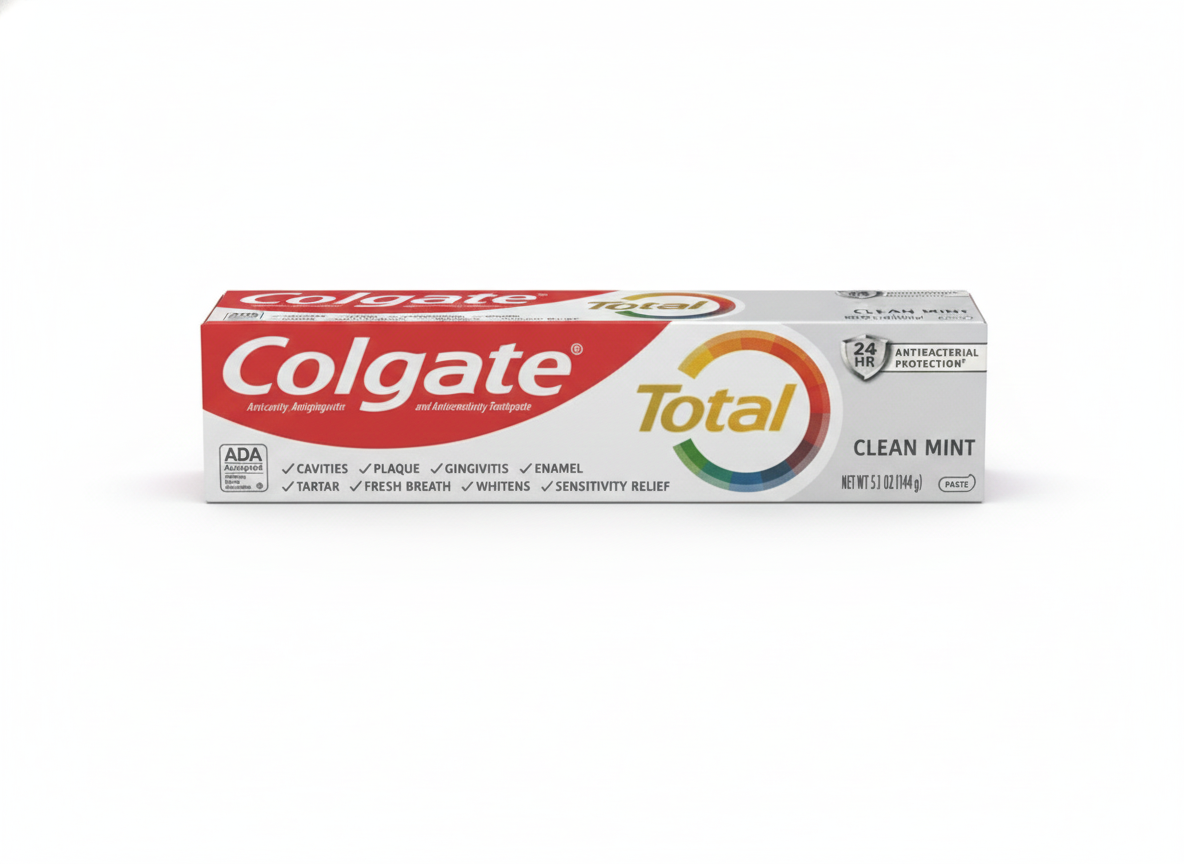 Crema Dental Colgate Total Clean 144g - Limpieza Profunda y Salud Bucal Completa