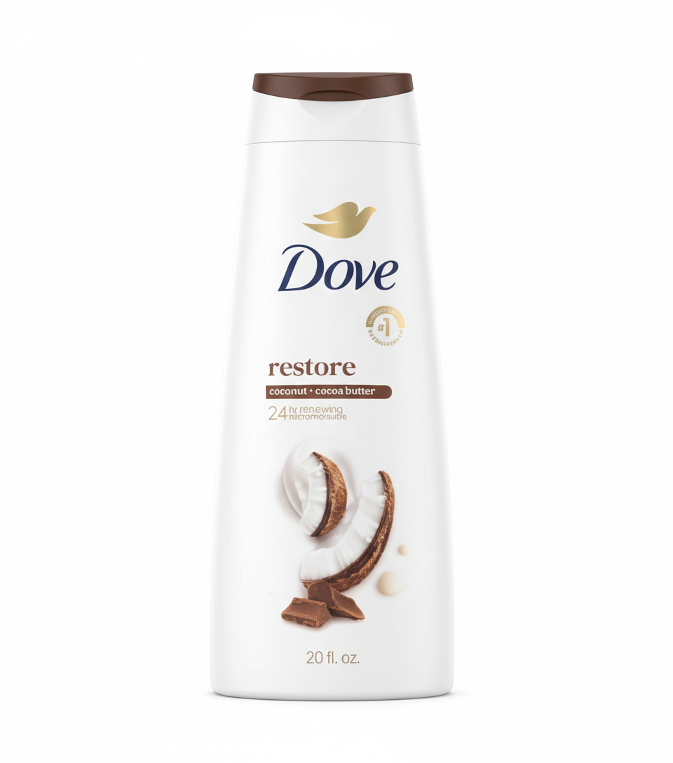 Jabón Líquido Corporal Dove Restore (23 oz / 680 ml) – Nutrición Profunda con Aceite de Argán para u