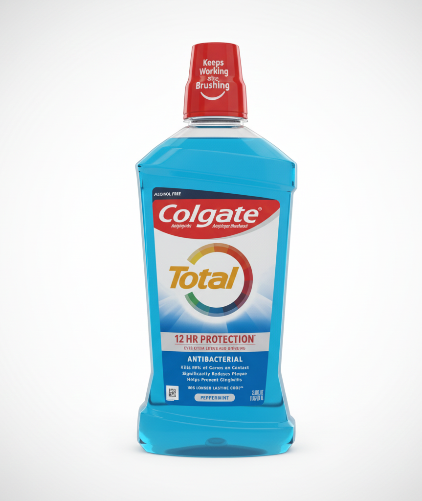 Enjuague Bucal Colgate Total 12 Horas 1 Litro - Protección Antibacterial Avanzada y Aliento Fresco P