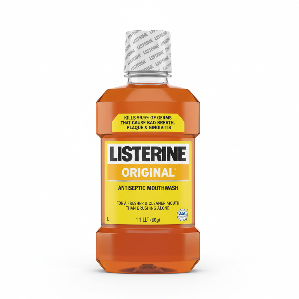 Enjuague Bucal Listerine Original 1 Litro - Protección Antiséptica Profunda y Máxima Higiene Oral