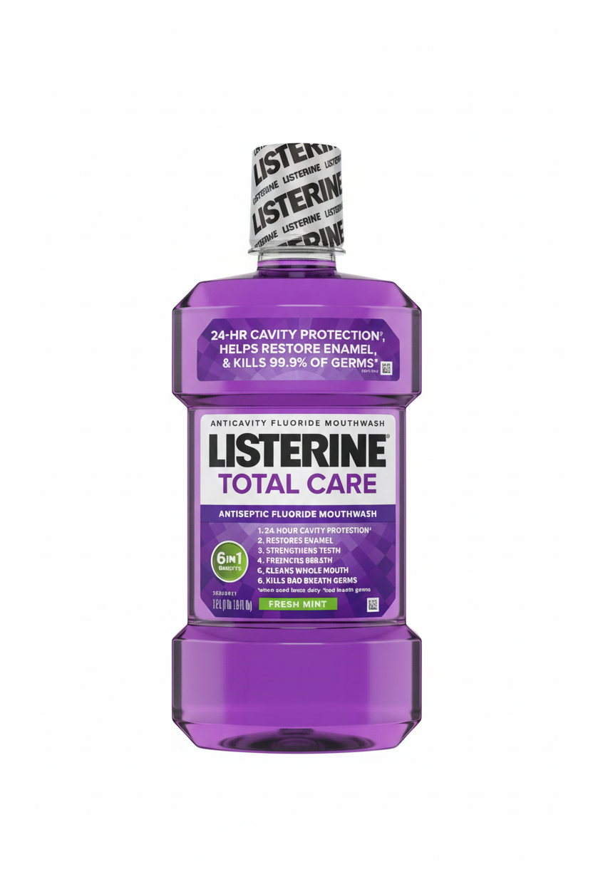 Enjuague Bucal Listerine Total Care 1 Litro - Protección Avanzada 6 en 1 para una Salud Bucal Integr